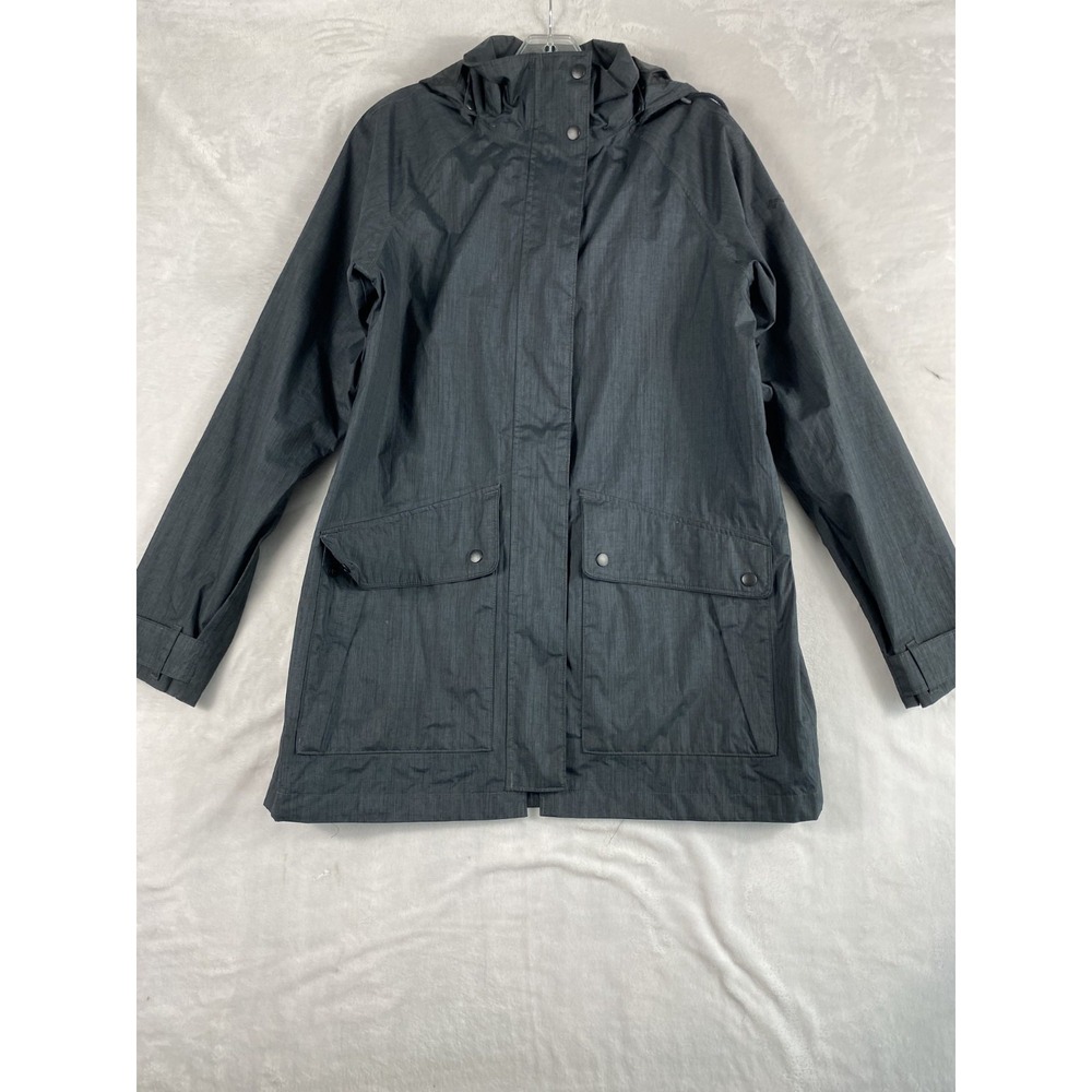 Columbia Rain Trench Coat Jacket Sz M Dark Gray Long Spring Fall Everyday